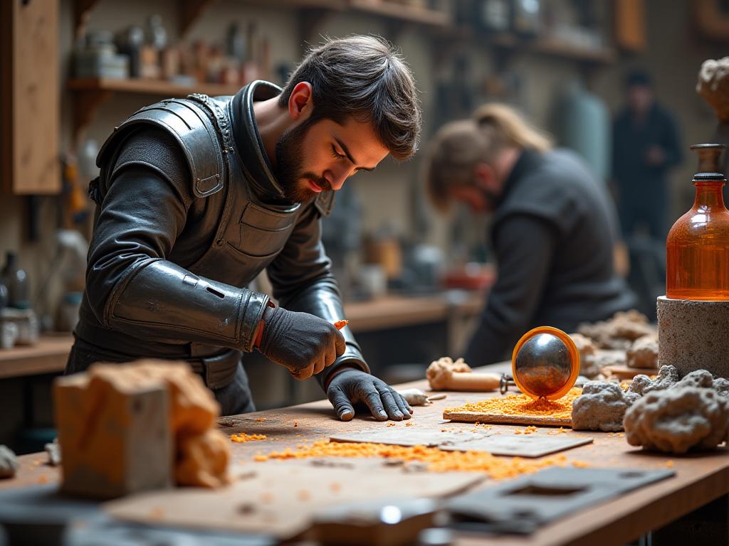 Atelier de fabrication d'armures artisanales